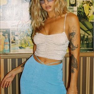 Princess Polly Gigi Glitter Top Champagne